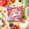 Puella Magi Madoka Cute Pillow Case Plush Fabric Soft Double-Sided Printed Sofa Warm Winter Home Gift Cushion Cover