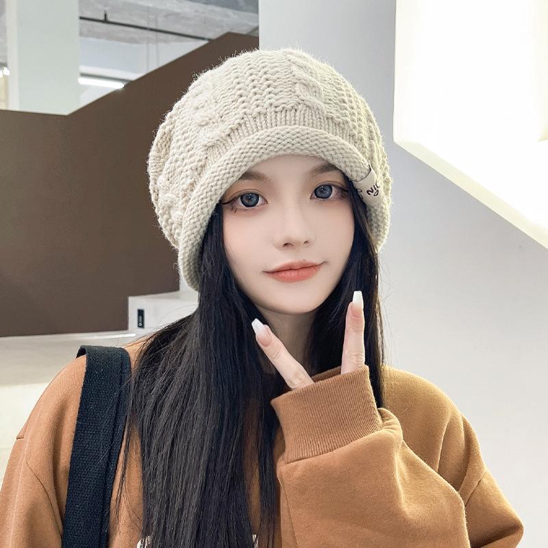 Korean New Autumn and Winter Hat for Women Japanese Fresh Knitted Wool Hat for Winter Warmth Student Ear Protection Pile Hat
