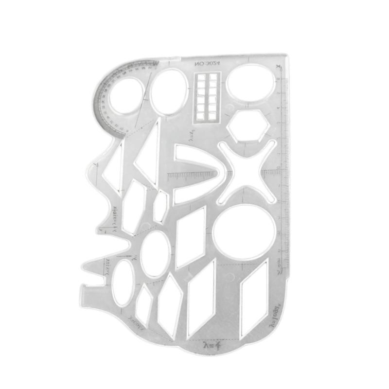 Multifunktionales Zeichenset: Quadrat, Kreise, Geometrische Graphen, Lineal zum Zeichnen und Messen. One white