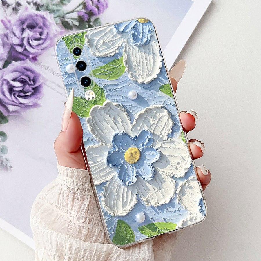 For Huawei P30 Lite Case MAR-LX1A Soft Silicone Cool Flower Pattern Shockproof Cover for HuaweiP30 P 30 Pro Lite Coque  Funda