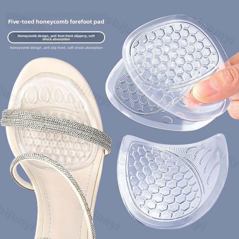 Fashion 1pair Soft Transparent Half Insoles Gel Women High Heel Forefoot Pads Pain Relief Reduce Shoes Size Foot Inserts Antislip Pads