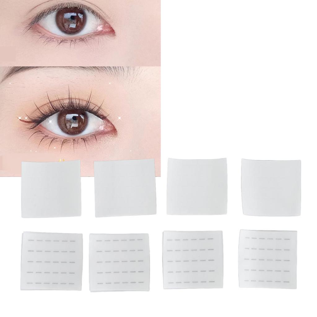 8 Sheet Self Adhesive Lash Strips for Fake Eyelashes No Glue Apply Black Transparent Waterproof Reusable Eyelash Adhesive Strips