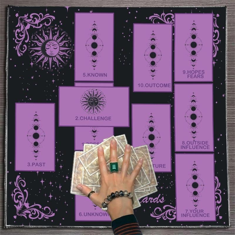 Elegant Tarots Card Spread Cloth Exquisites Soft Velvets Tarots Tablecloth for Spiritual Practices Gift
