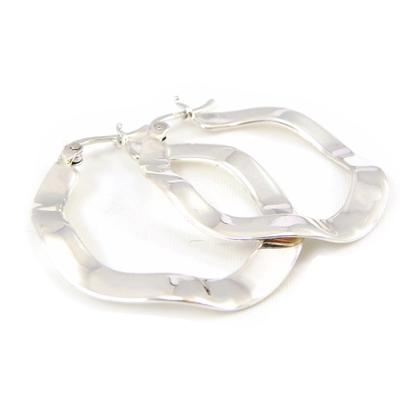 [G2074] - Silver 'Lola' Hoop Earrings 3 Cm