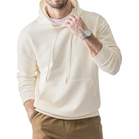 Herbst Frühling Herren Hoodie mit großer Tasche Kordelzug lange Ärmel dicker Pullover
