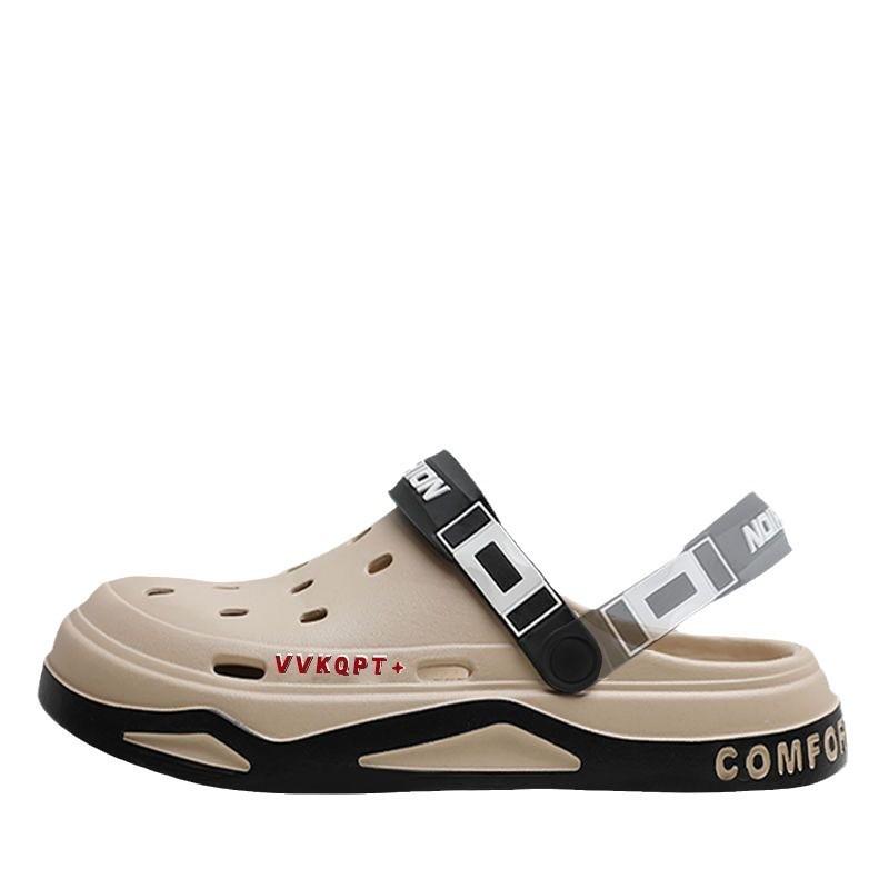 Thick-soled Hole Shoes Men's Summer Wear Fashionable Breathable Beach Shoes Driving Bag Head Casual Shoes Sports Cool Slippers