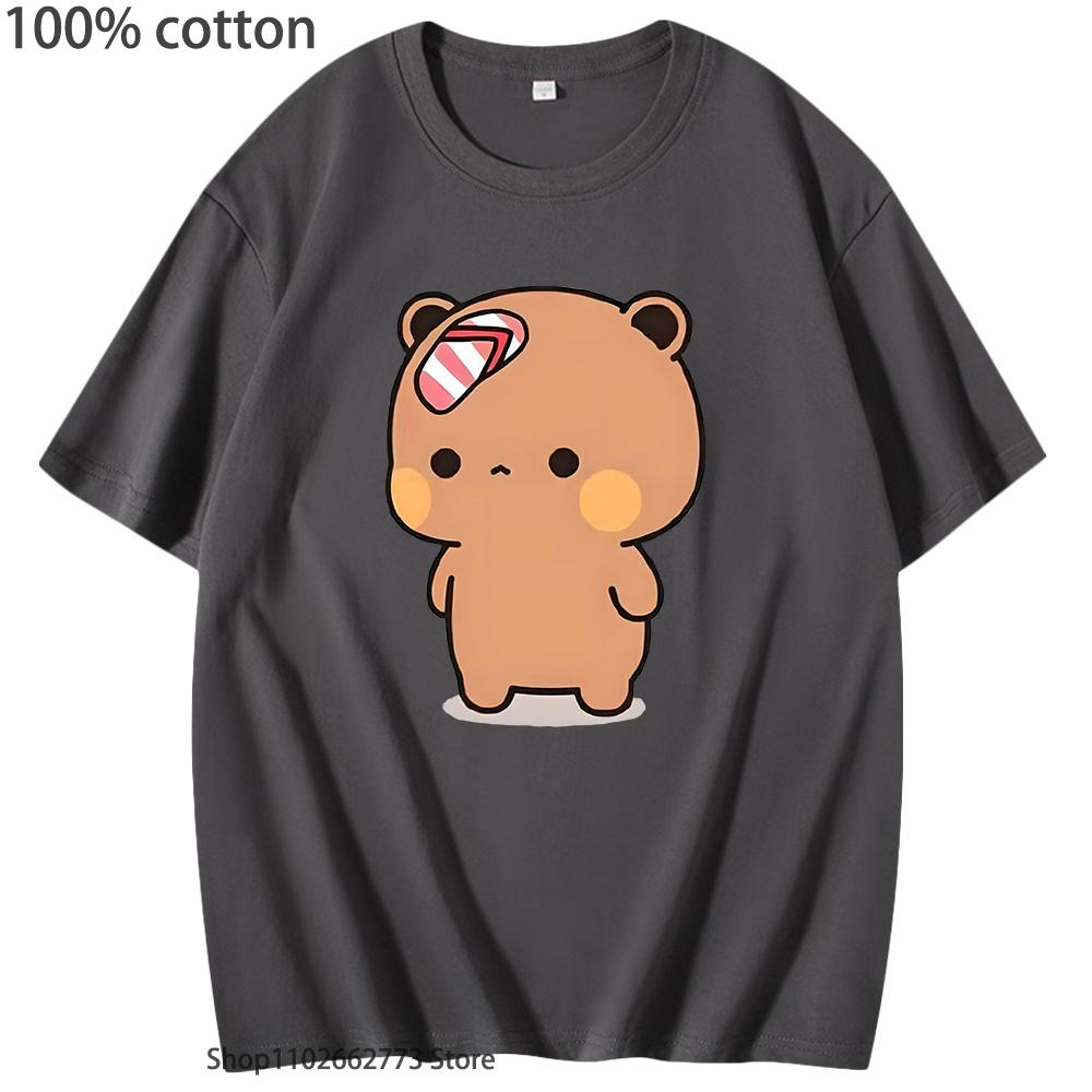 Cute Dudu Was Threw Flip T-Shirts Flops By Bubu Since He Teases Bubu Graphic Shirt Kawaii Panda Bear Women Men Cotton Tees