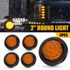 5X Round LED 2"inch Truck Trailer Stop Turn Tail Brake Lights Waterproof Yellow