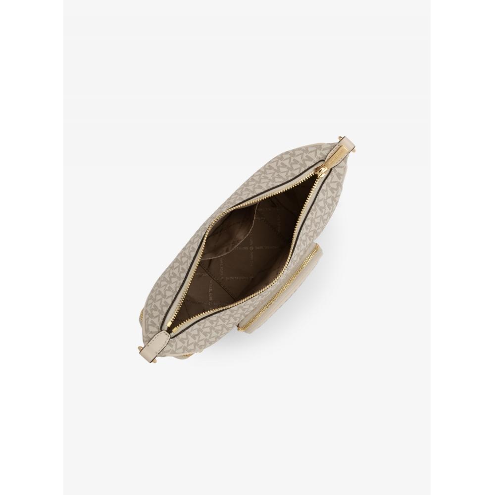 Michael Kors Merritt Convertible Pocket Crossbody Small   Mk Signature 35r6g0wc1b2605 Light Cream Multi