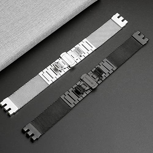 ZHUOLEI Replacement Watch Strap for Swatch, 19mm, 20mm, 21mm, Stainless Steel Mesh Milanese Band