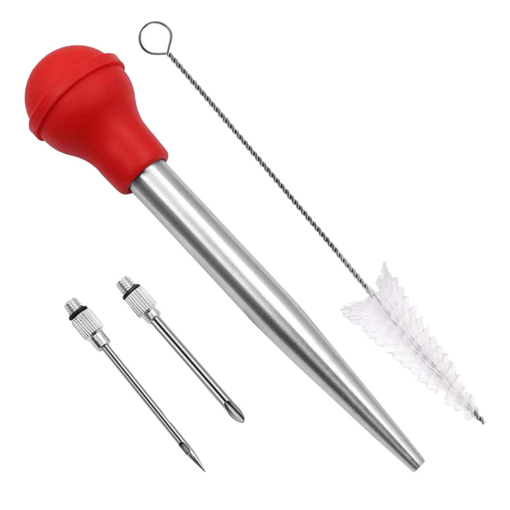 Stainless Steel Turkey Seasoning Tool Manual Pump for Red