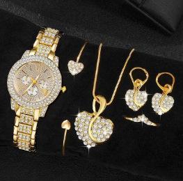 Ladies Watch Cornucopia Fashion Casual Roman Quartz Set, Full Diamond Bracelet Fashion Watch