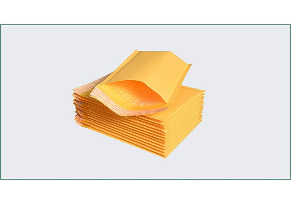 Yellow Kraft Bubble Mailer: Waterproof, Shockproof Clothing Express Bag & Foam Envelope for Secure Logistics Packaging.