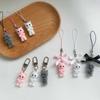 Flocking Cat Pendant Keychain Bows Shaped Key Chain Bowknot Keyring Jewelry Camera Bag Decorations Handmade Gift