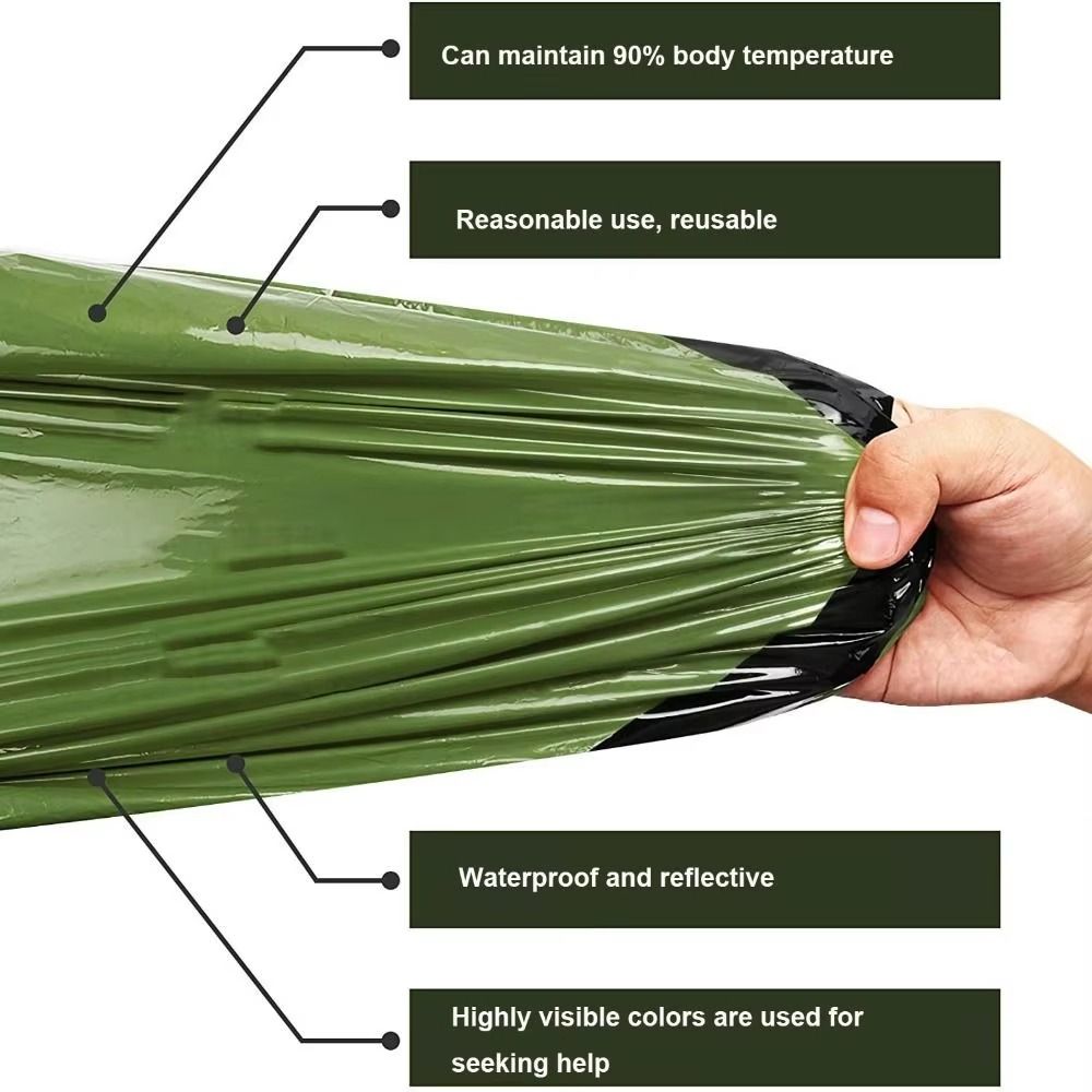 Reusable Survival Sleeping Bag Waterproof Emergency Survival Blanket Survival