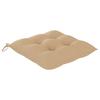 Garden Chairs with Beige Cushions 4 pcs Solid Teak Wood
