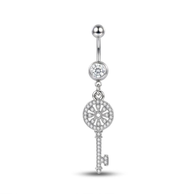 Butterfly Flower Belly Button Rings Rose Key Navel Piercing Jewelry Set For Women Beach Party Body Belly Jewelry Gift
