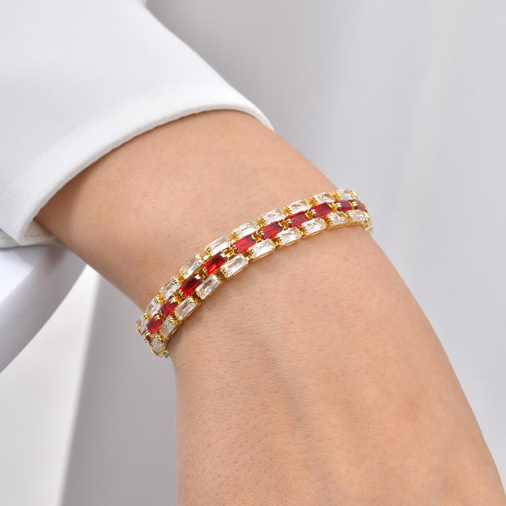 Popular Copper Full Zircon Strap Bracelet, New Atmosphere Accessories Female Pbr-344