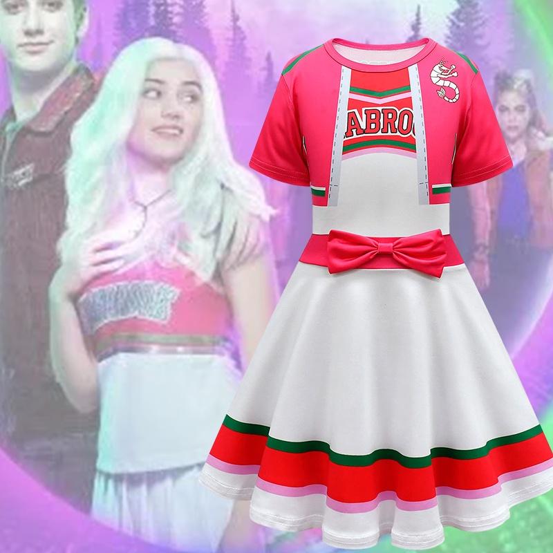 Zombies Addison Kids Cheerleading Cosplay Costume Fancy Dress Halloween Carnival