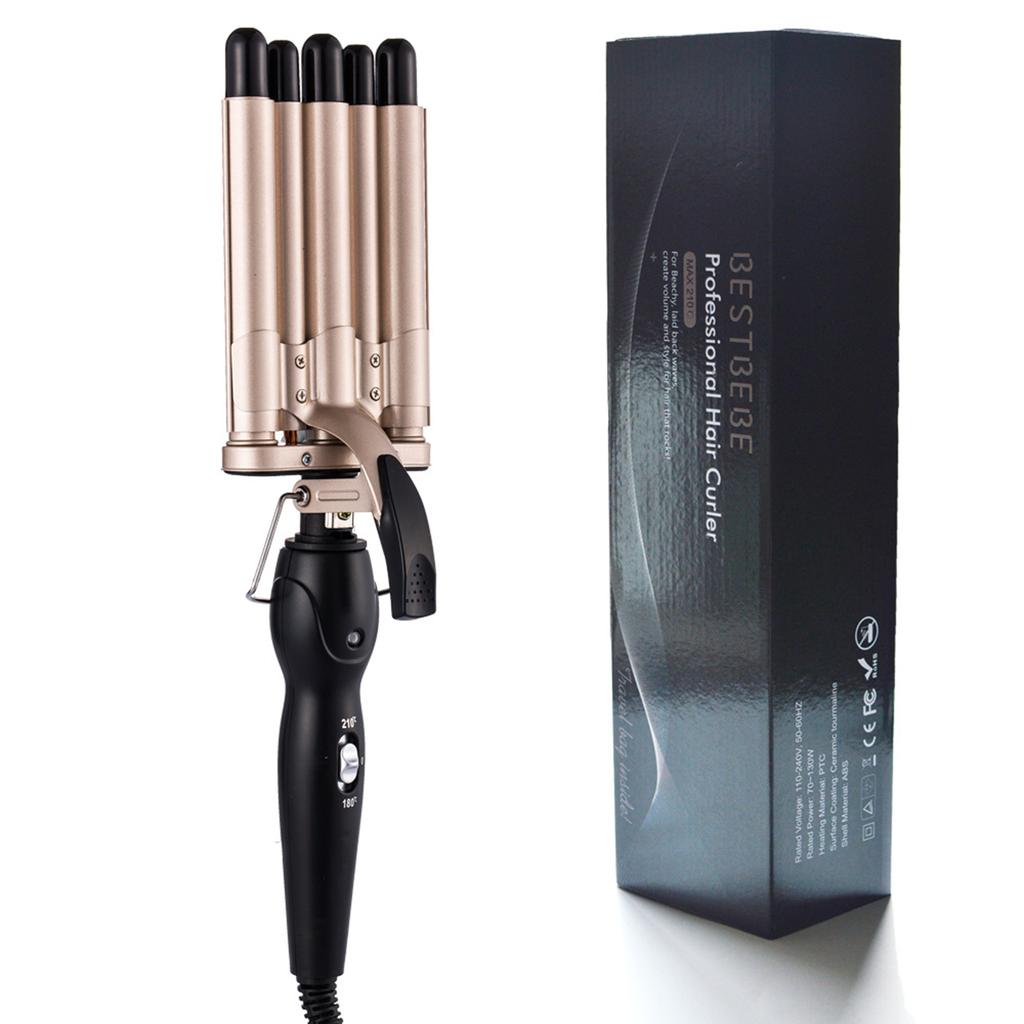 5-Barrel 15mm Egg Roll Hair Curler Hair Curling Iron Hair Waver Hair Crimper Temperature Adjustable