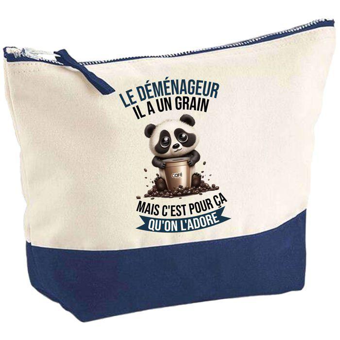 Trousse de maquillage - PLANETEE - Le Déménageur Panda Grain - Grand format - Personnalisée - Impression HD