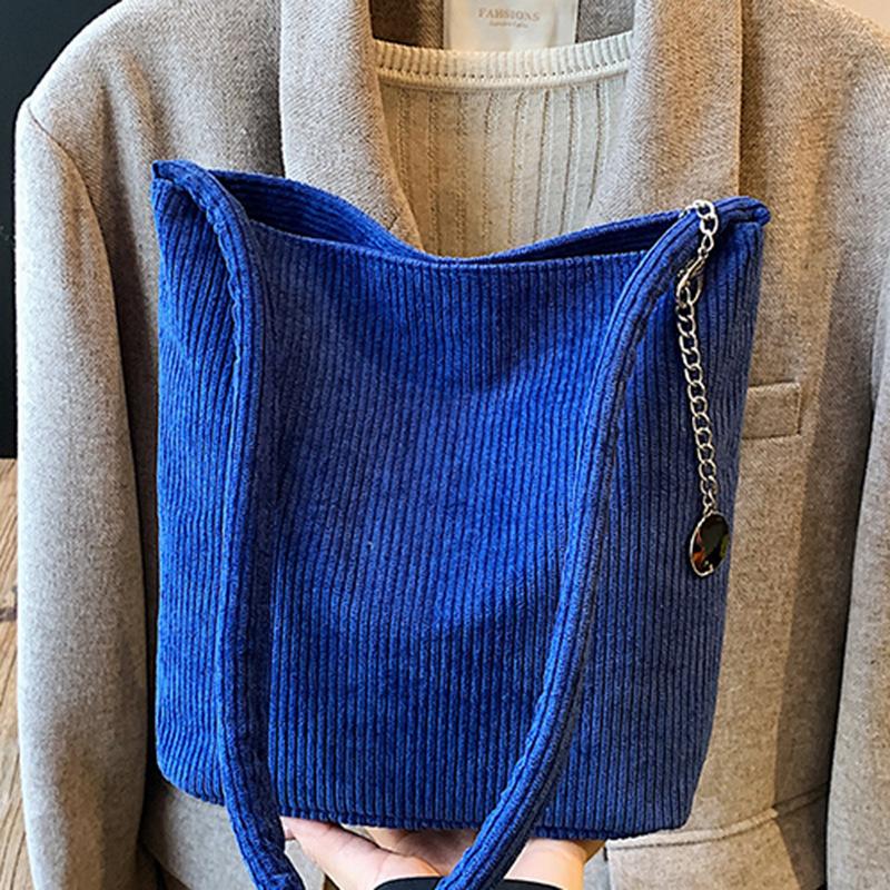 Simple Retro New Solid Color Casual Large-capacity Corduroy Armpit Hand-carried One-shoulder Handbag