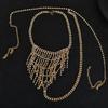 Sexy Beach Tassel Thong Lingerie Bikini Panty Briefs Women Crystal Rhinestone Body Chain Waist Belly Jewelry Party
