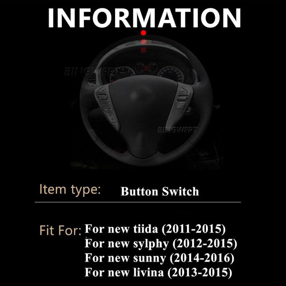Silver Steering Wheel Cruise Control Switch Buttons 25550-3DA6A For Nissan Tiida 2011-2015 For Nissan Versa 2014-2015