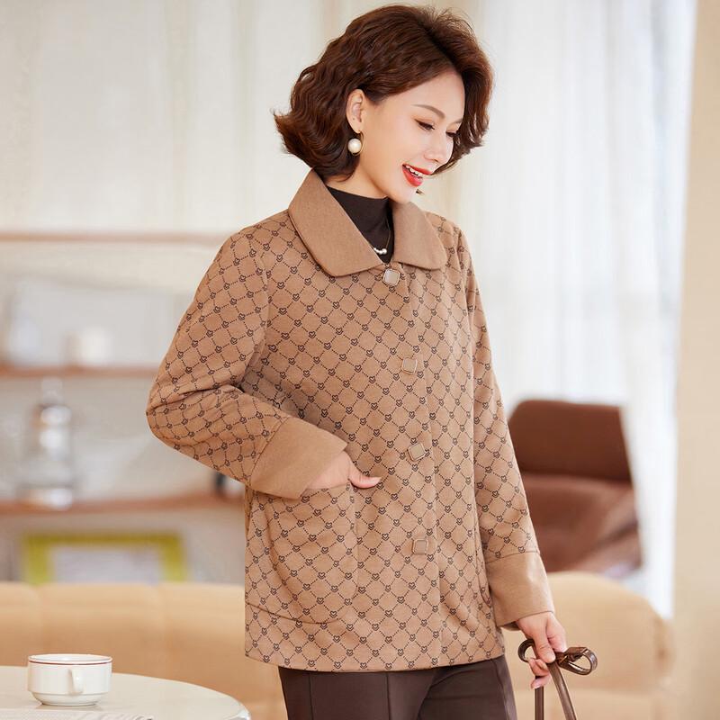 Past Women's Plaid Lapel Spring/Autumn Coat