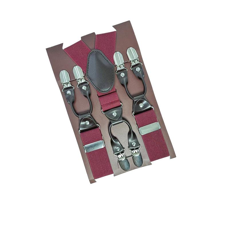 6 Clips Men'S Suspender Belt, Strap Thickened Elastic Belt, High-Quality Hardware Accessories