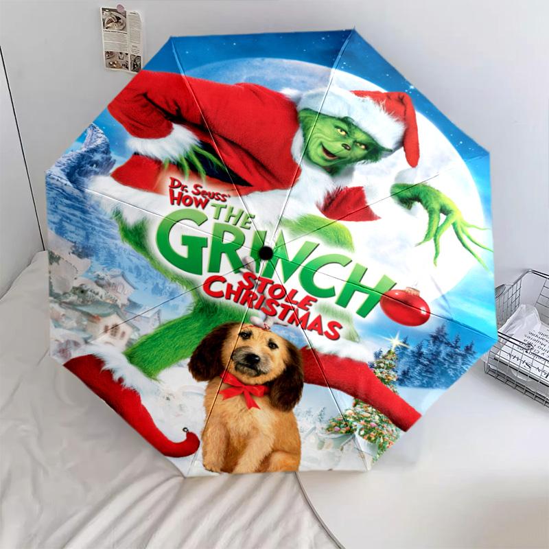 Grinch Christmas  Automatic Umbrella - Suitable Travel Outdoor Portable Umbrella Birthday Gift Daily Essentials