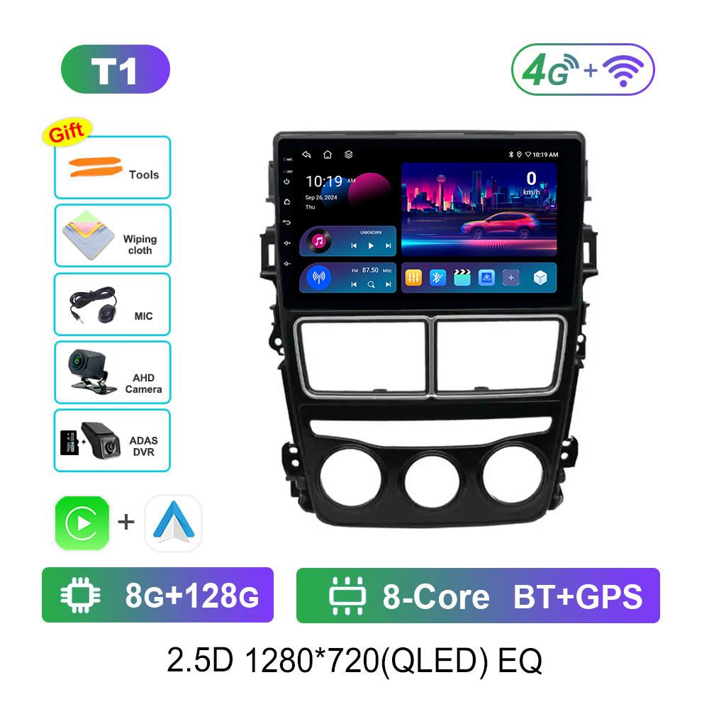 Car Radio Multimedia Player Android 14 Intelligent System for Toyota Vios Yaris 2018 - 2020 GPS 4G WiFi Bluetooth Split Screen