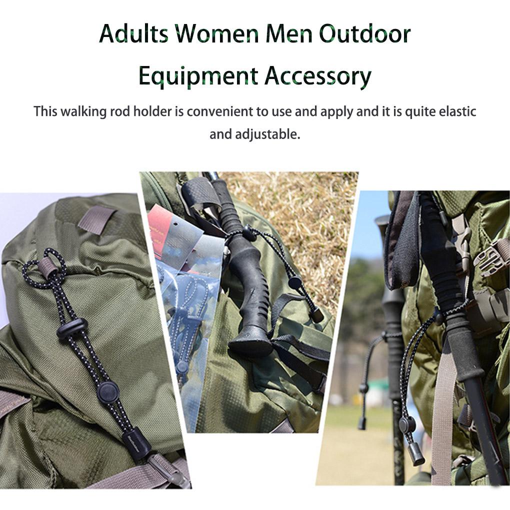 2 Pieces Backpack Elastic Rope Rod Holder Outdoor Equipment
