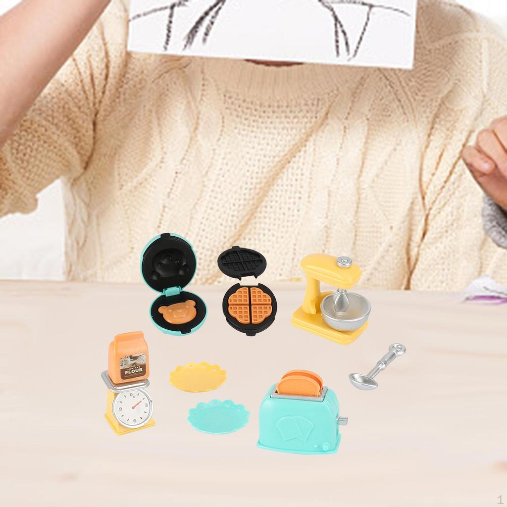 Dollhouse Scene Role Baking Waffle Oven Grill for