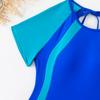 Patchwork Sport Swimwear Women Cut Out Backless One Piece Swimsuit Female Short Sleeve Bathing Suit Beachwear Monokini