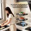 3-Tier Foldable Storage Tray Vegetables Fruits Tiered Storage Tray Shelf Food Grade Non Bpa ,Large Capacity Space-Saving
