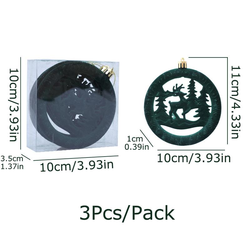 

3 шт./уп. Многоэлементный Красочный Круглый Подарок Атмосферная Подвеска-Украшение на Рождественскую Елку Вечеринка Флокирование Рождество