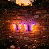 Solar Butterfly Garden Light, Color Changing LED Wall Lamp, Waterproof Outdoor Decoration for Lawn Yard Patio Decor