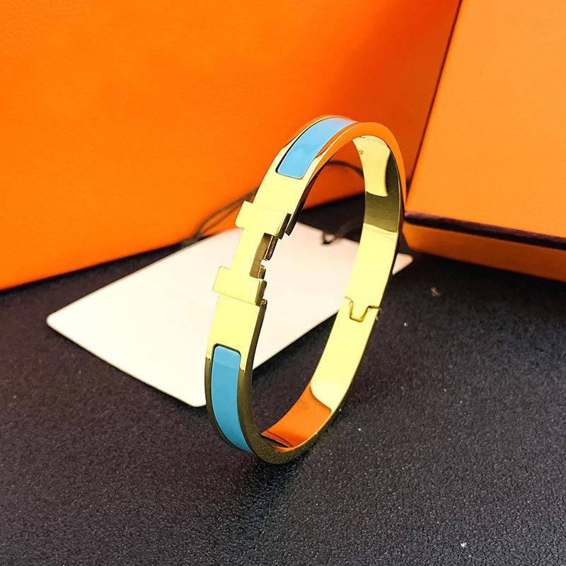 Bracelet Émail Coloré Bracelet Couple Acier Inoxydable Plaqué Or Bracelets Couple Émail Coloré