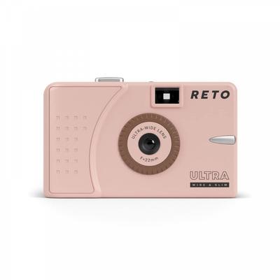 RETO Ultra Geniş & İnce Ultra Geniş & İnce 35mm Yeniden Kullanılabilir Film Kamerası - 22mm Geniş Lens Odaksız Hafif Kullanımı Kolay (Pastel Pembe)