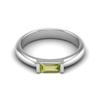 0.50 Ctw Baguette Peridot 925 Sterling Silver Solitaire Stackable Women Wedding Ring