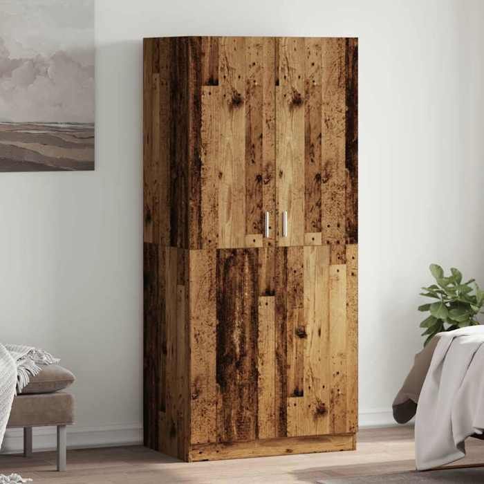 VidaXL Wardrobe Old Wood 80x52x180 Cm Engineered Wood, Closet, Clothes Storage, Fabric Wardrobe, Cabinet of 855882