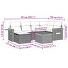 7-teiliges Gartensofa-Set mit Kissen aus grauem Poly-Rattan