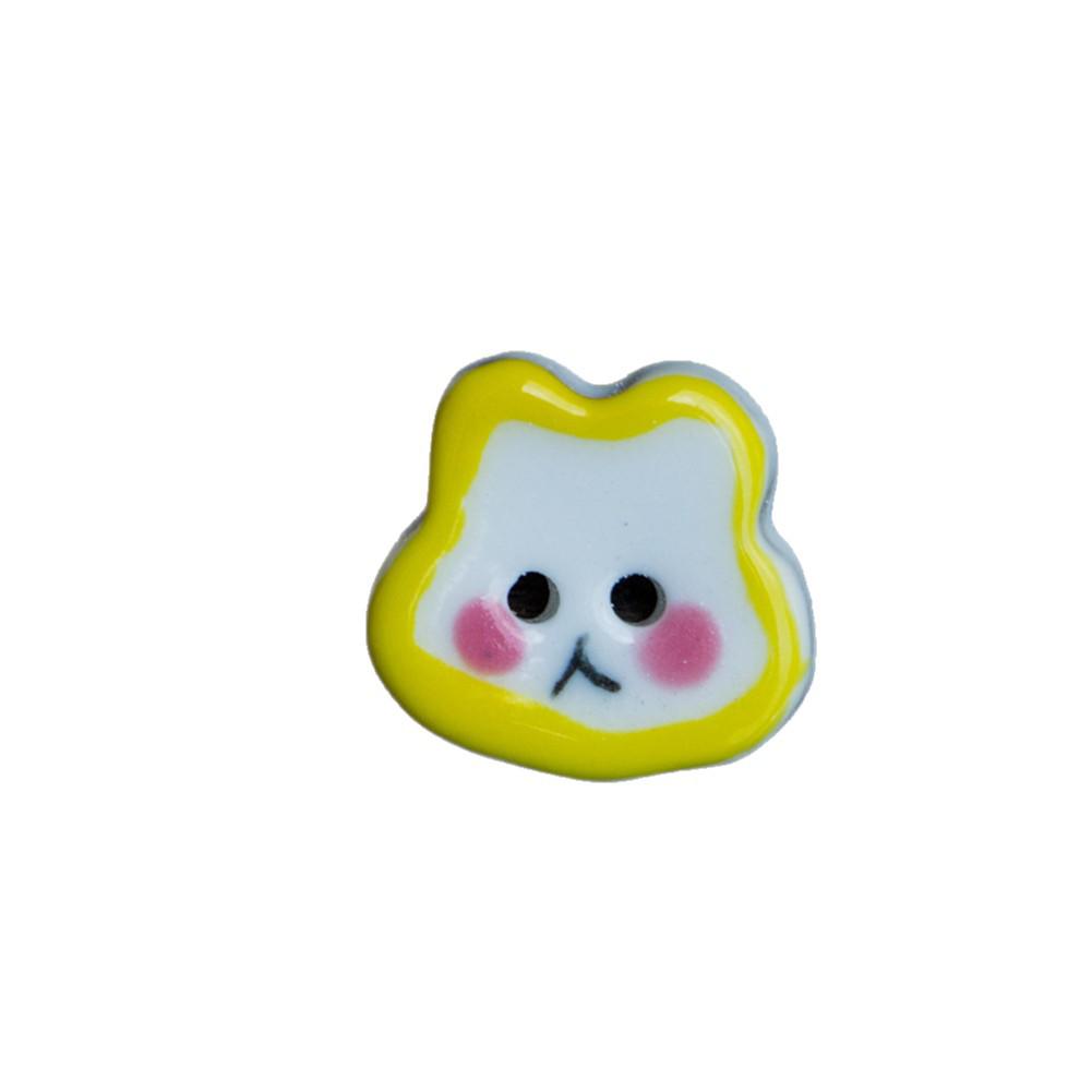 Cute Bunny Ceramic Buttons: Handmade Clothing Accessories & Ornaments