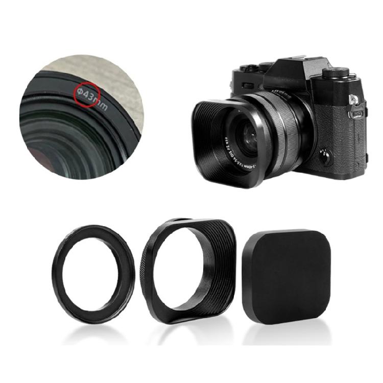 Mirrorless Camera Lens Hood, Aluminum Build Various Size Prevents Lens Ghosting 37/39/40.5/46/43/49mm
