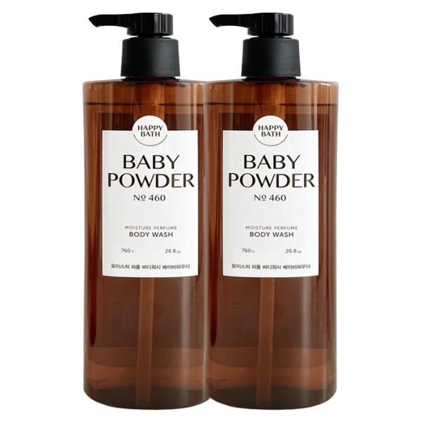 HAPPY BATH Moisture Perfume Baby Powder Body Wash 760gx2