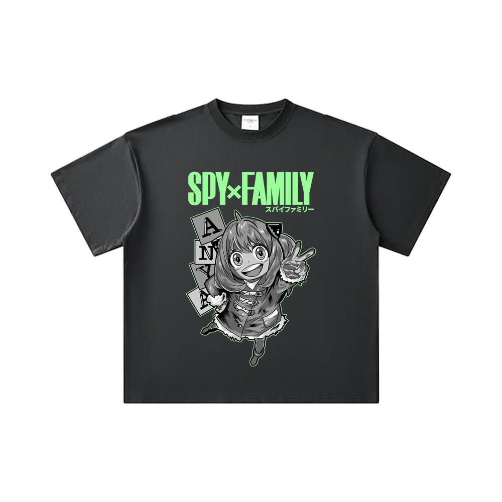 260 GSM Double Yarn 32 Count 100% Cotton Spy x Family V5 Anya Print Unisex Heavy Cotton T Shirt