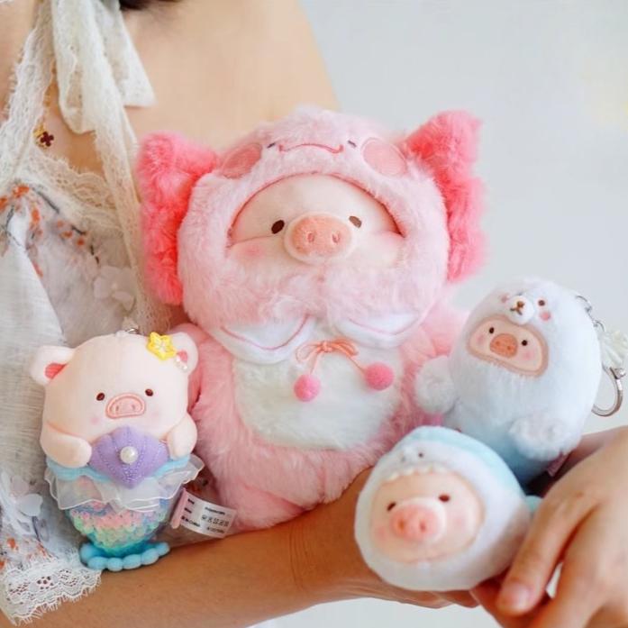 Genuine LuLu The Piggy Ocean Series Cute Plush Pendant Dolls Hexagonal Dinosaur Seal Lu Anime Peripheral Stuffed Ornaments Gift