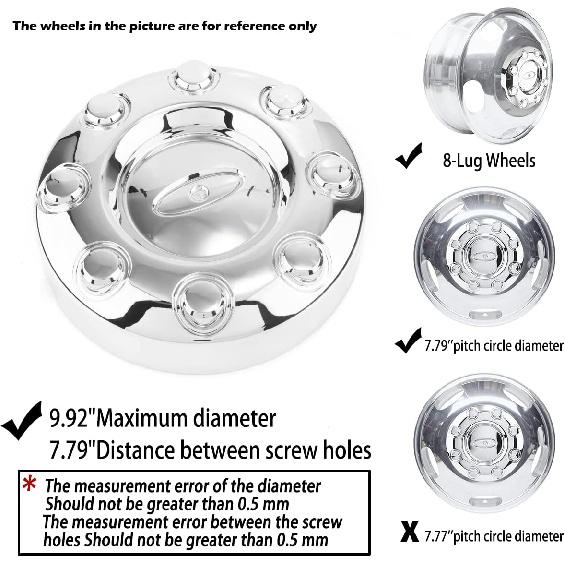 1Pc 252mm(9.92inch) Wheel Center Cap for Ford F350 Wheel Rim Replacement 5C3Z-1130-SA Hub Cap, Chrome 8 Lug Wheel Cover.
