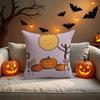 Moonlit Pumpkin Gift Cushion Cover Halloween Rustic Throw Pillow Covers Cute Ghost Pumpkin Maple Leaf Cushion Covers